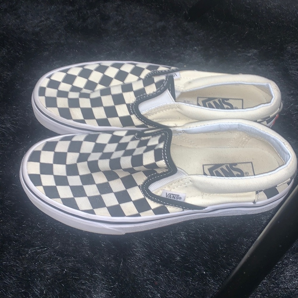 Checkered print vans